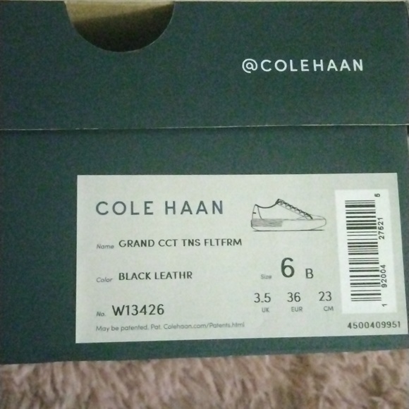 Cole Haan black and white lace up leather shoes 6b - Picture 8 of 8